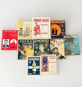 Vtg Sheet Music Asia Orient Far East Theme Early 1900s Lot 0f 10 Great Cover Art - Picture 1 of 21