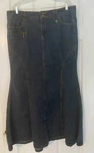 Bisou Bisou Denim Baumwollmischung Maxi Tasche blau Trompete Rock Gr 18 - Bild 1 von 5