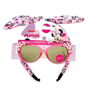 Minnie Mouse Occhiali da Sole Moda Bambina e Fascia con Fiocco, Set 2 Pezzi, Rosa NUOVO - Foto 1 di 14