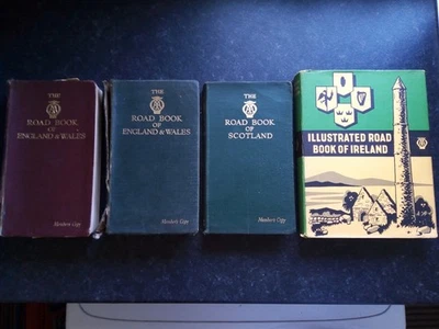 4 Vintage AA Illustrated Road Book of England & Wales Scotland Ireland f-VG Maps - Image 1 of 4