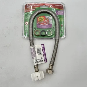 Fluidmaster 20” Universal Toilet Connector Click Seal 3/8” Comp x 7/8” Ballcock - Picture 1 of 4