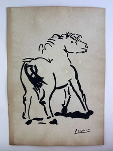 Pablo Picasso COA Art Painting Original Drawing Vintage Paper Signed - Picture 1 of 3