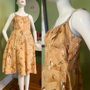 Vintage MCM Novelty Tiki Sun Dress Swim Fit & Flair Cotton Ruched / Cups Plus XL - Picture 1 of 7