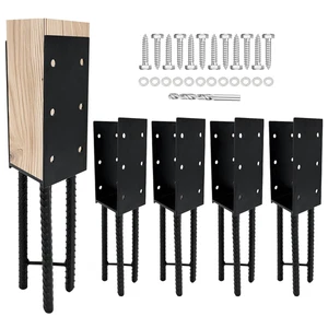 U-Shape Wet Concrete Post Holder for 4"X4" (Actual 3.5"X3.5") Lumber,Heavy Duty  - Picture 1 of 7