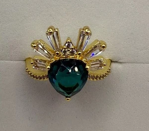 Bomb Party RBP2655TL "Egyptian Sunburst" Teal on Gold Plating Sz 9 NWOT - Picture 1 of 5