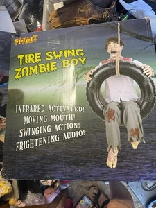 Animatronic Tire Swing Zombie Boy - Retired Spirit Halloween Prop 2014 Read - Picture 1 of 2