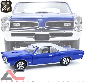 HIGHWAY 61 18047 1:18 1966 PONTIAC GTO (BARRIER BLUE W/ WHITE TOP) - Picture 1 of 1