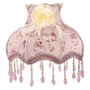 Vintage Lamp Shade Fabric Royal Scallop Bell Shape Lampshade Floral Lamp Shad... - Bild 1 von 9
