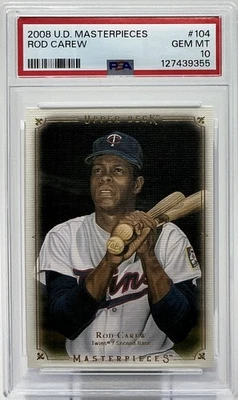 Rod Carew PSA 10 -2008 obras maestras de cubierta superior - ángeles, gemelos, patio, Sir Rodney Foto 1 de 4
