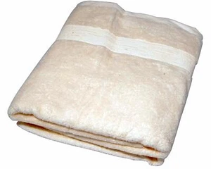 LCM Home Fashions 3-Piece Cotton Bath Towel Set, Beige - Picture 1 of 2