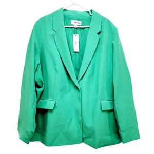 The Drop Womens Green Blazer Jacket Size 4X Lightweight With Pockets - Picture 1 of 13