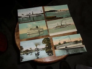 6 DAMPFPOSTKARTEN CAMDEN-BELFAST SIEUR-STADT ROCKLAND-ELCHKOPF-LOIUSE UNP - Bild 1 von 2