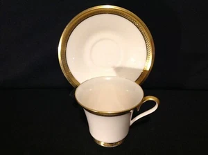 Lenox Aristocrat Gold One (1) Footed Tea Cup & Saucer Set USA Mult. Avail. - Picture 1 of 17
