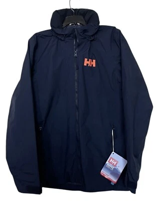 Helly Hansen Jacket Boys Size 16 Blue Hooded Windbreaker Coat Zip Pockets - Image 1 of 4
