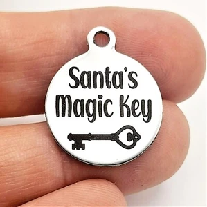 Santa´s magic key charms, Christmas, Pendants, jewellery making, bulk Supplies - Picture 1 of 3