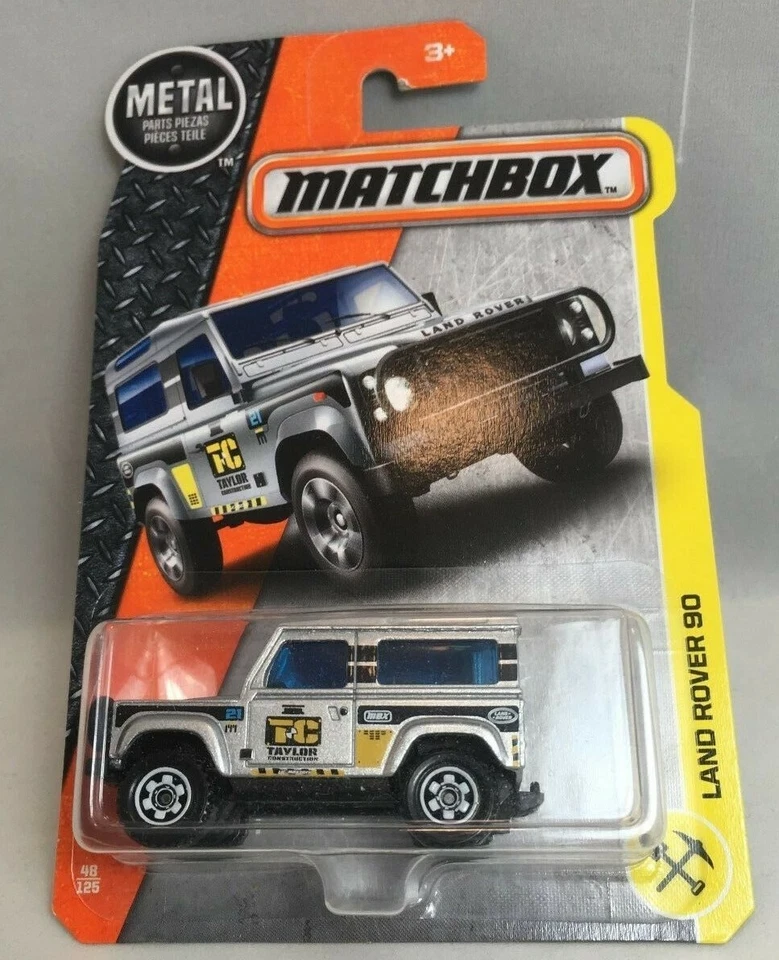2017 Matchbox Die Cast Land Rover 90 in Silver with construction livery 48/125 - Image 1 of 1