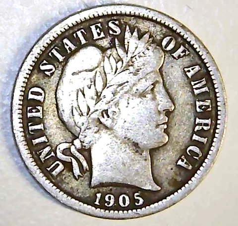 1905 O US Barber Dime - Better Coin Tough Date   (TB67) Cover