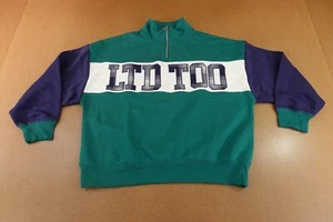 Limited Too Girls Size Large (12/14) Green Blue 1/4 Zip Mock Neck Pullover NWT - Picture 1 of 6