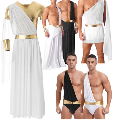 IINIIM DE Herren Toga Griechischer Gott Kostüm Erwachsene Party Toga Römisches Kostüm