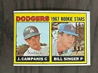 1967 Topps Jimmy Campanis Bill Singer Rookie Card #12 Los Angeles Dodgers . rookie card picture
