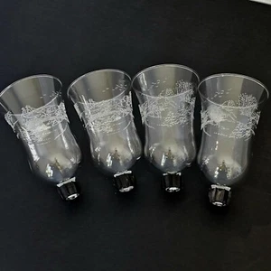 Home Interiors Winter Wonderland  Candle Cups 5" vintage Christmas scene sconces - Picture 1 of 6