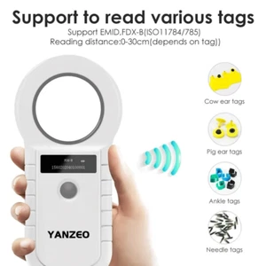134.2KHz Pet Microchip Scanner RFID Animal ID Tag Chip Reader Cat Dog Universal - Picture 1 of 8