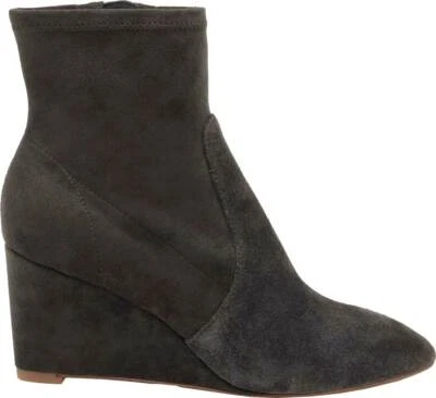 Великолепный плоский ботинок с заостренным носком на танкетке каблуке без застежек из каменной замши размер 7,5 - Изображение 1 из 4