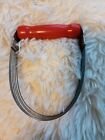 VINTAGE Androck USA Wire Pastry dough Blender Potato Masher All Red Wood Handle