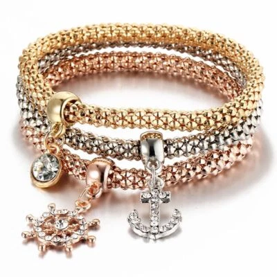Tris Bracciali Donna  di colore oro , argento e rame - Immagine 1 di 4