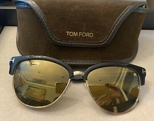 Tom Ford Sunglasses Fany Black/Gold Mirrored TF 368 01G 59-16 140 3 - Picture 1 of 7