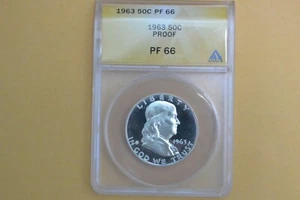 1963 FRANKLIN 50C PROOF ANACS PF-66 - Picture 1 of 4