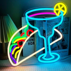 Taco and Tequila Neon Sign for Taco Bar Wall Decor LED Taco and Tequila Sign for - Picture 1 of 7