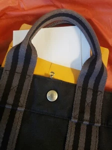 Hermès Herline Fourre Tout PM Gray/Black Tote Bag Small w CERTIFIED COA Included - Picture 1 of 12