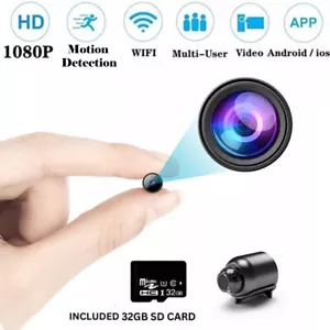 1080P Mini Camera WiFi HD IP Night Vision Security Cam For Home + 32GB SD Card - Picture 1 of 20