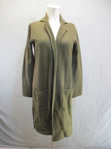MADEWELL Size 2XS Womens Green 100% Merino Wool Open Front Duster Cardigan 820 - Picture 1 of 8