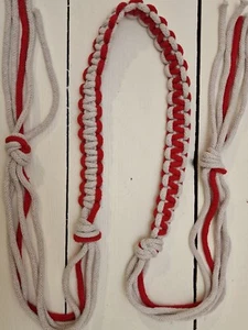 Handmade Macrame Yoga Mat Strap In Red & Grey - Picture 1 of 3