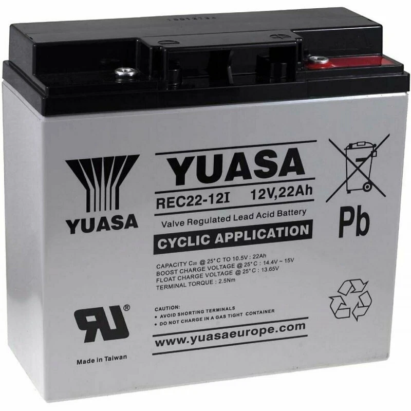 Batterie caddie de golf cyclique  rechargeable YUASA REC22-12 12V 22AH  - Photo 1/1