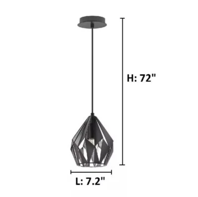 Carlton 3 1-Light Matte Black Mini Pendant by Eglo - Image 1 of 4