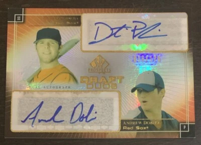 Dustin PEDROIA DOBBS🔥2004 UD SP Prospects Draft Duos RC automático #dd-pd casi nuevo 16/175 Foto 1 de 2
