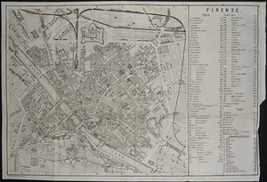 1870-FIRENZE-ARNO-TOPOGRAFIA-BAEDEKER-WAGNER-CARTA ORIGINALE-MAP - Foto 1 di 1