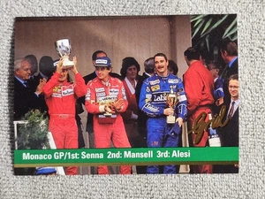 1992 Grid Motorcard Formula 1 Ayrton Senna Nigel Mansell Jean Alesi #103 HOF - Picture 1 of 2