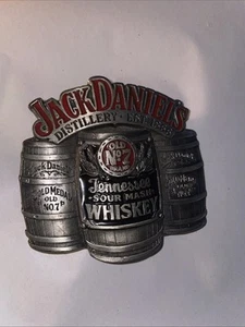 GAP 1994 RARE JACK DANIELS No.2 WISKEY SILVER BELT BUCKLE 7.5x7.5cm 189 grams - Picture 1 of 11