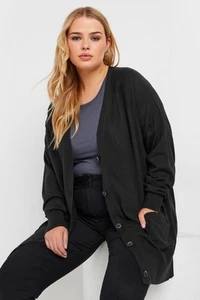 Yours Curve Women's Plus Size Long Sleeve Boyfriend Cardigan - Picture 1 of 13