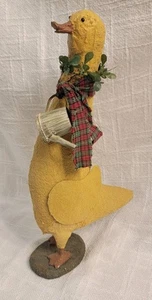 Chick Chicken Figurine Yellow Easter Country Farm Decor Paper Mache' Textured - Picture 1 of 7