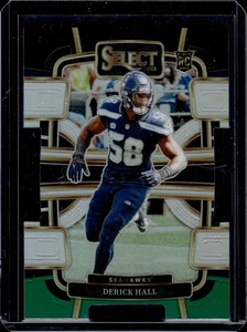 2023 Panini Select - Concourse Derick Hall #85 Black & Green Prizm Die-Cut (RC) - Picture 1 of 2