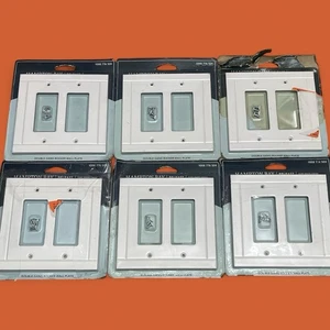 Hampton Bay Belfast Double Gang Rocker Wall Plate Pure White BELFAST (6 Pack) U - Picture 1 of 4