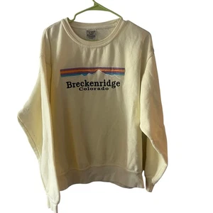 Felpa girocollo Pacific Co. a costine gialla taglia media Breckenridge Colorado - Foto 1 di 4