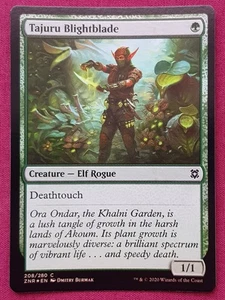 Magic The Gathering ZENDIKAR RISING FOIL TAJURU BLIGHTBLADE green card MTG - Imagen 1 de 2