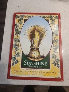 1997 Neu Belgien Brauen Sonnenschein Weizenbier Metall Blech Wandschild 12"x16,25" - Bild 1 von 6