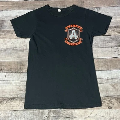 Camisa Asking Alexandria Adulto Pequeña Negra Banda de Rock Camiseta Emo Gótica Foto 1 de 4